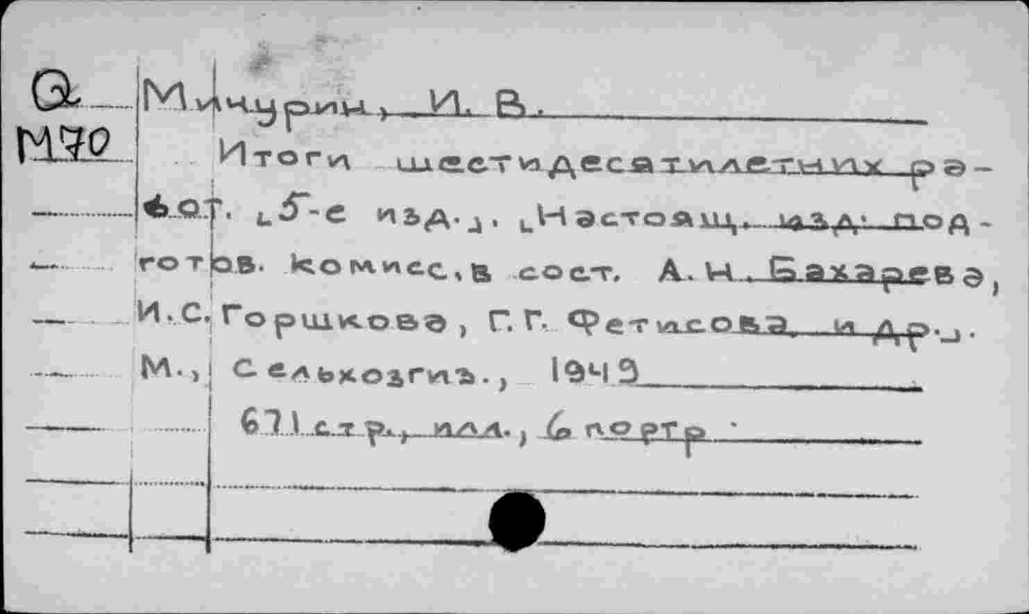 ﻿а
М	__
ИтОГу\ тГ»ИТИ ДДГ ПТилЛТН УПХ ря ^..Q..j*. u 5~- е и ь д. j , иН а сто й\иь. уукд- по А гот|ов. ко ГА УЧ ас, а с. о от, А. V-4 . Бахаре^; И. С. Го рЩКОВЭ , Г. Г. ФрТ|лсОВ,Д (Л1 Др._д М- > j С е.л bxojfvt^.,	1^4 3
.... 6 7..1..С.Х р>г/> л. ) (в порто '____—.